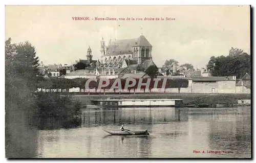 Cartes postales Vernon Notre Dame Vue de la rive droite de la Seine