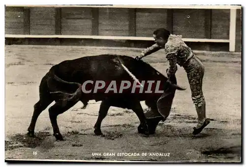 Ansichtskarte AK Corrida Una Gran Estocada De Andaluz