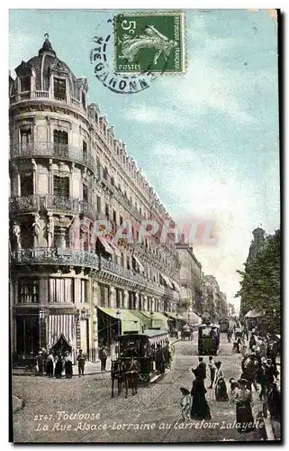 Cartes postales Toulouse La Rue Alsace Lorraine au carrefour Lafayette