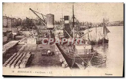 Cartes postales Bordeaux les quais Bateau