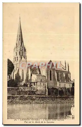 Cartes postales Langon L eglise Saint Gervais Vue sur les bords de la Garonne