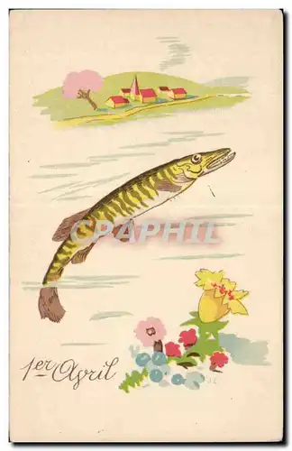 Cartes postales Fantaisie Poisson 1er avril Easter