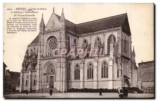 Ansichtskarte AK Rennes Eglise St Aubin et Basilique Notre Dame