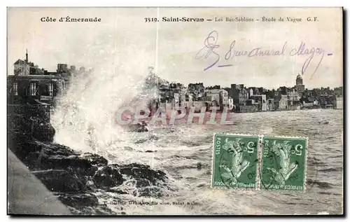 Cartes postales Saint Servan Les Bes Sablons Etude de Vague Cote d Emeraude