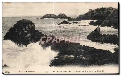 Cartes postales Saint Lunaire Etude de Rochers au Decolle