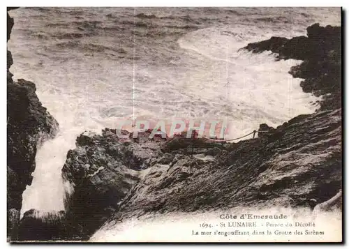 Ansichtskarte AK Cote d Emeraude St Lunaire Pointe du Decoile La Mer s engonffrant