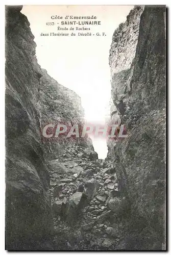 Cartes postales Saint Lunaire Cote d Emeraude Etude de Rochers Dans I Interienur du Decolle