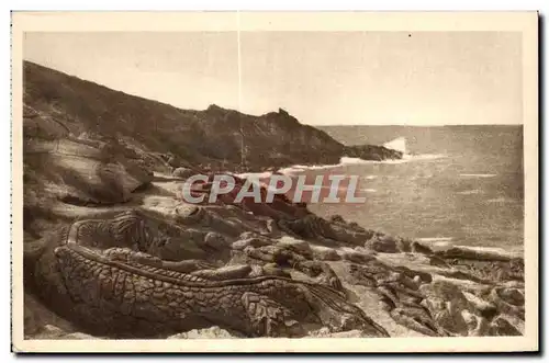 Ansichtskarte AK Rotheneuf Cote D Emeraude Les Rochers Sculptes Le Monstre Marin qui devora le Dernier des Rothen