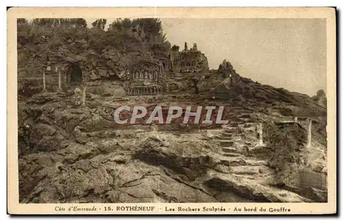 Cartes postales Rotheneuf Cote D Emeraude Les Rochers Sculptes Au bord du Couffre