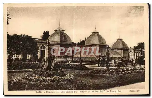 Cartes postales Rennes Les Serres du Thabor et le Jardin a la Francaise