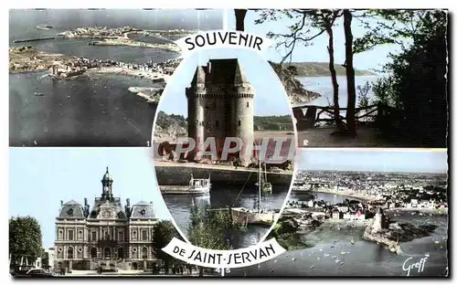 Cartes postales Saint Servan vue aerienne de Saint Servan et Saint Mato Bords de la Rance La Tour Solidor L Hote