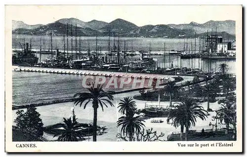 Cartes postales Cannes Vue sur le port et l Esterel Bateaux