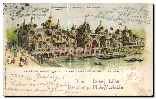 Cartes postales Exposition Univiverselle de Paris Les Pavillons D Jtalie Ottman Etats Unts Autriche et Bosnie