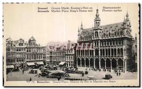 Ansichtskarte AK Brussel Groote Markt Koning s Huis en Brussels Market Place King s House and Bloemenmarkt Market