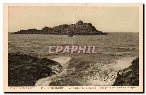 Cartes postales Cote D Emeraude Rotheneuf Le Rocher de Bennetin Vue prise des Rochers Sculptes