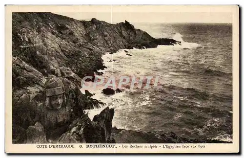 Cartes postales Cote D Emeraude Rotheneuf Les Rochers sculptes L Egyptien face aux flots