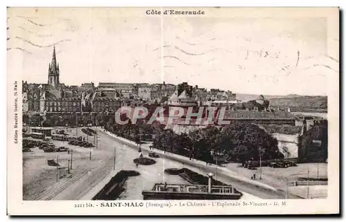 Ansichtskarte AK Saint Malo (Bretagne) Le Chateau L Esplanade St Vincent