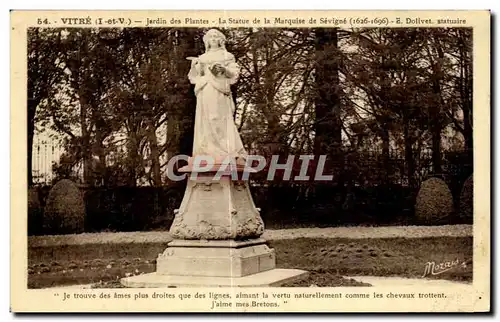 Ansichtskarte AK Vitre Jardin des Plantes La Statue de la Marquise de Sevigne