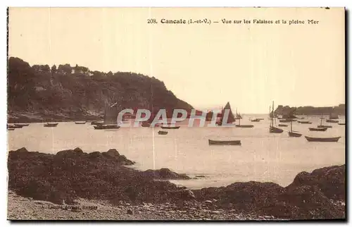 Cartes postales Cancale Vue sur les Falaises et la pleine Mer