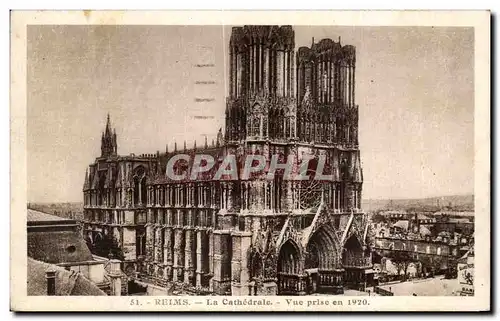 Cartes postales Reims La Cathedrale Cue prise en 1920