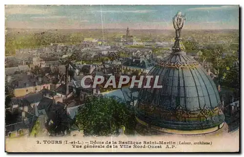 Cartes postales Tours Dome de la Basillque saint Martin Vue generale de la