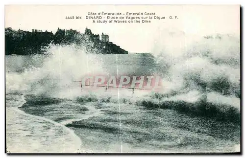 Cartes postales Dinard Erude de Vagues Sur la Digue A study of Waves on the Dike