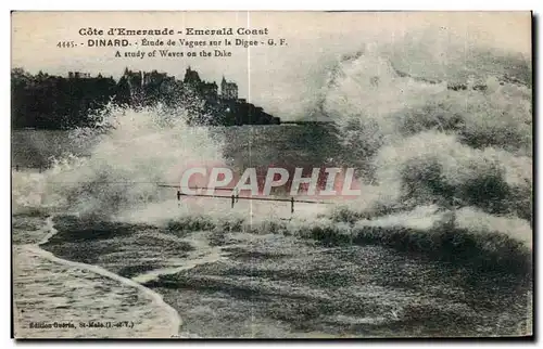 Cartes postales Dinard Etude de Vagues sur la Digue GF A study of Waves on the Dske