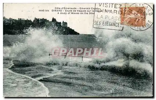 Cartes postales Dinard Etude de Vagues sur la Dlgue A study of Waves on the Dike