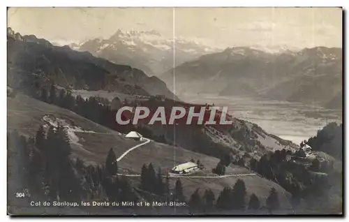 Ansichtskarte AK Col de Sonloup les Dents du Midi et le Mont Blanc