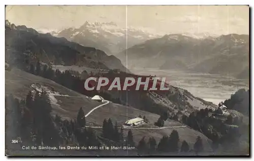 Cartes postales Col de Sonloup les Dents du Midi et le Mont Blanc