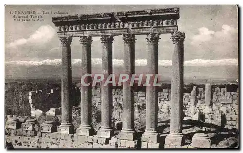 Ansichtskarte AK Baalbek Les colonnes du grand Temple Vue prise du Sud Liban Lebanon