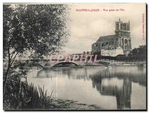 Ansichtskarte AK Mantes la Jolie Vue prise de I lle