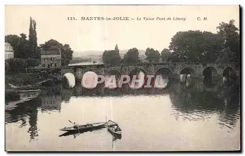 Ansichtskarte AK Mantes la Joie Le Vieux Pont de Limay
