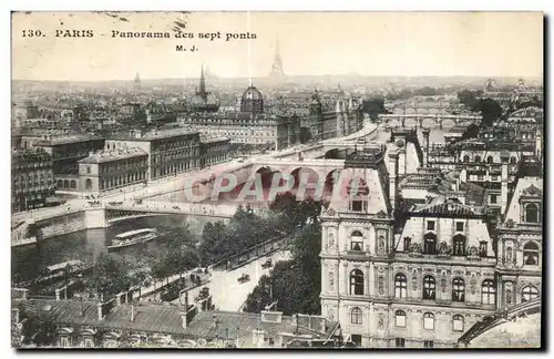 Ansichtskarte AK Paris Panorama des sept ponts Tour Eiffel