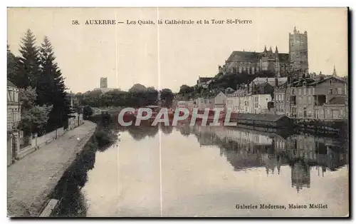 Cartes postales Auxerre Les Quais la Cathedrale et la Tour st Pierre