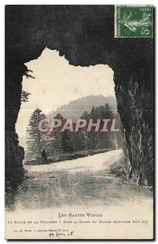 Ansichtskarte AK Les Hautes Vosges La Route de la Schlucht Dans la Roche du Diable