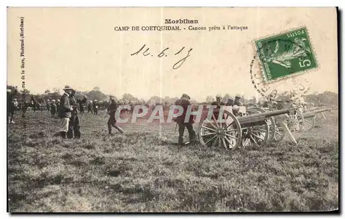 Cartes postales Morbihan Camp De Coetquidam Canons prets a I attaque