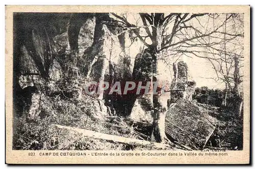 Ansichtskarte AK Camp de Coetquidan L Entree de la Grotte de St Couturier dans la Vallee du meme nom