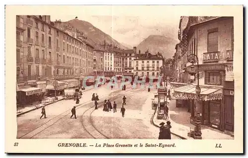 Cartes postales Grenoble La Place Grenette et le Saint Eynard Coiffeur