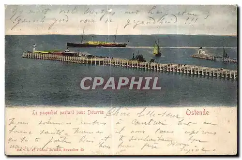 Cartes postales Le Paquebot partant pour Douvres Ostende