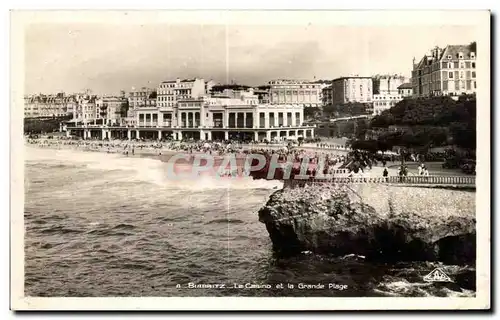 Cartes postales Biarritz Le Casino et la Grand Plage