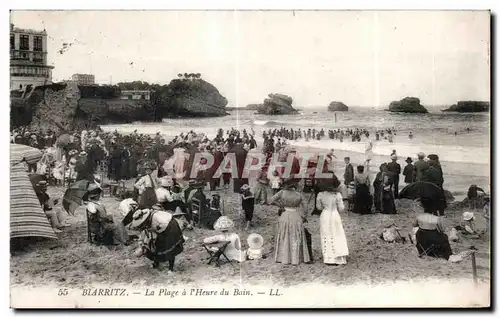 Cartes postales Biarritz La Plage a I Heure du Bain