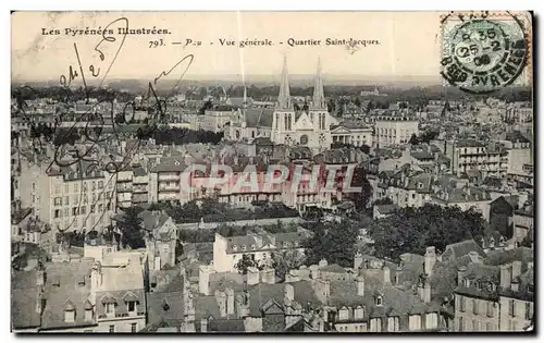 Ansichtskarte AK Les Pyrenees Illustrees Pau Vue generale Quartier St Jacques