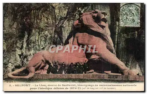 Cartes postales Belfort Le Lion oeuvee de Bartholdi
