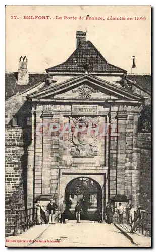 Cartes postales Belfort La Porte de France demolie en 1892