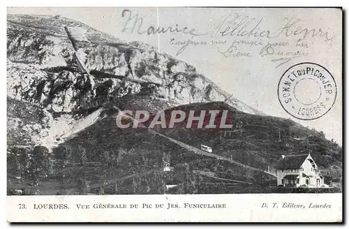 Cartes postales Lourdes Vue Generale Du Pic Du Jer Funiculaire