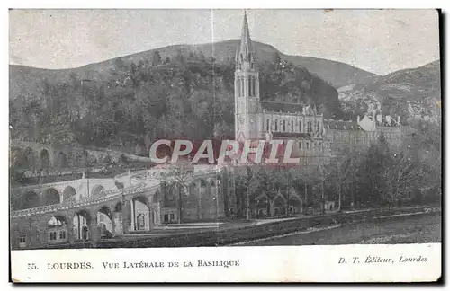 Cartes postales Lourdes Vue Laterale De La Basilique