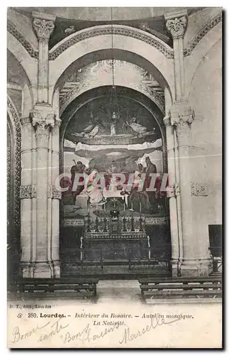 Ansichtskarte AK Lourdes Interieur du Rosaire Autel en Mosaique la Nativite