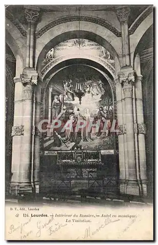 Ansichtskarte AK Lourdes Interieur du Rosaire Autel en Mosaique la Visitation