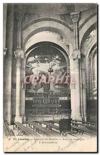 Cartes postales Lourdes Interieur du Rosaire Autel en Mosaique L Annonciation